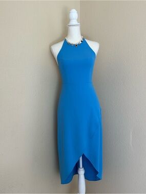 Alice + Olivia Kirsty Halter Neck
High/Low Blue Dress 0 Open Back Wedding Prom
